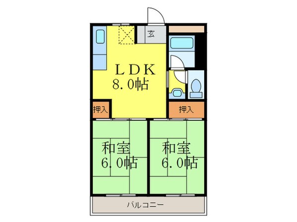 茨木清水ハイツの物件間取画像